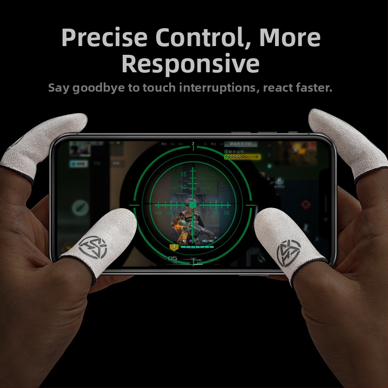 Spēļu pirksta uzmava, Ice Silk Fiber materiāls, pret svīšanu un pretnoslīdēšanai, ultra plāna, adījuma tehnoloģija, piemērots viedtālruņiem un planšetēm