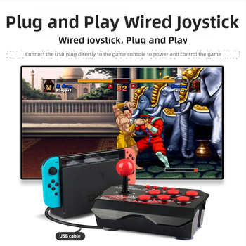 GAMINJA NS002 Káblový herný ovládač pre Switch, PC a PS3 — USB rozhranie, vibrácie, ABS telo (USB, káblový, Switch/PC/PS3 kompatibilita)