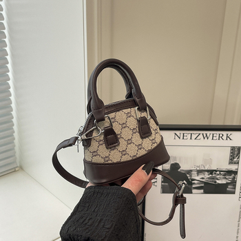 Taška v tvare mušle, s jedným ramenným popruhom – PU materiál, zips, podšívka z polyesteru, mestský štýl