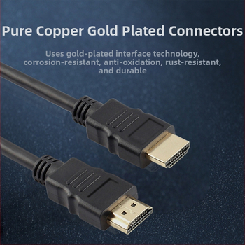 HDMI kábel 1.4, zlaté konektory, pre TV/monitor, vodič z meďou obložené ocele, dĺžka 1–30 m