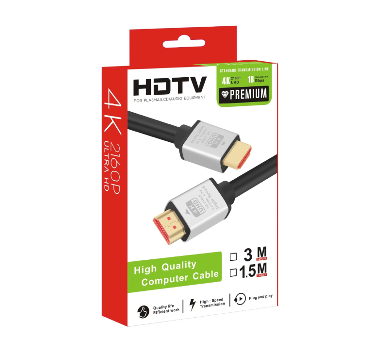 Baishi Fujin HDMI kábel, HDMI 2.0, 4K, 15+1 pinov, zlaté konektory, meďou potiahnutý oceľový vodič