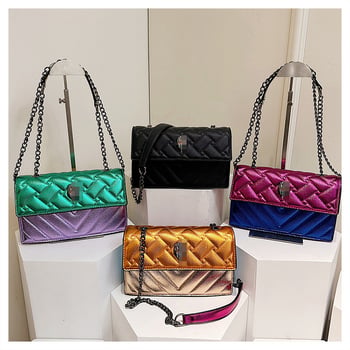 Geantă de umăr PU, crossbody, formă orizontală pătrată, închidere magnetică, buzunar intern cu fermoar și buzunar pentru telefon