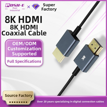 HDMI koaxiálny kábel, 8K60 HDMI 2.1, 5 m, meď 38 AWG, zlatý povlak, prepínač/distributor