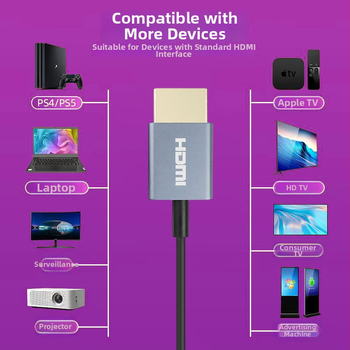 HDMI koaxiálny kábel, 8K60 HDMI 2.1, 5 m, meď 38 AWG, zlatý povlak, prepínač/distributor