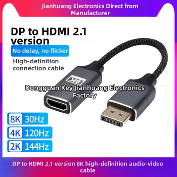 DP1.4 na HDMI 2.1 HUB konvertor — 8K HDR, 4K120Hz, 2K144Hz, DP/MiniDP na HDMI, hliníkový kryt, dĺžka 0.23 m