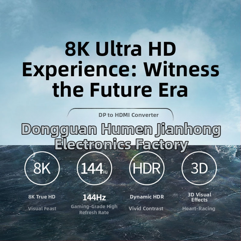DP1.4 na HDMI 2.1 HUB konvertor — 8K HDR, 4K120Hz, 2K144Hz, DP/MiniDP na HDMI, hliníkový kryt, dĺžka 0.23 m