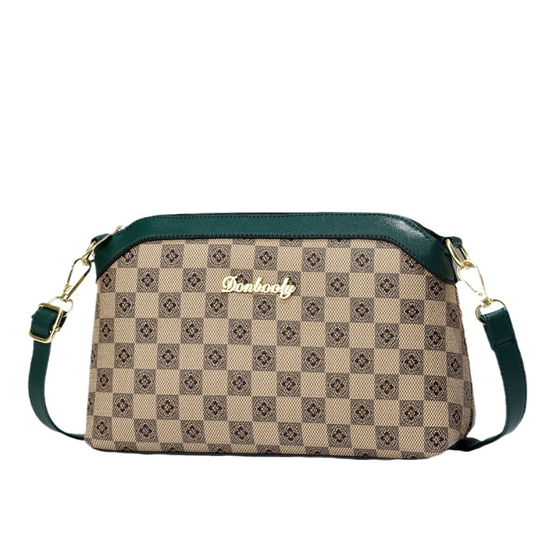 Ženska crossbody torba - PU, motociklistički stil, horizontalni kvadratni oblik, zatvarač, unutarnja džep sa zatvaračem