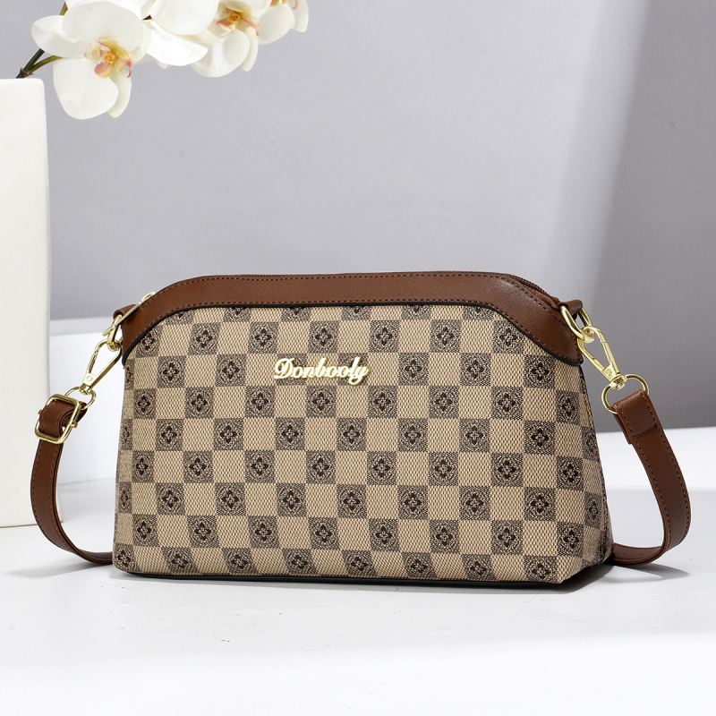Ženska crossbody torba - PU, motociklistički stil, horizontalni kvadratni oblik, zatvarač, unutarnja džep sa zatvaračem