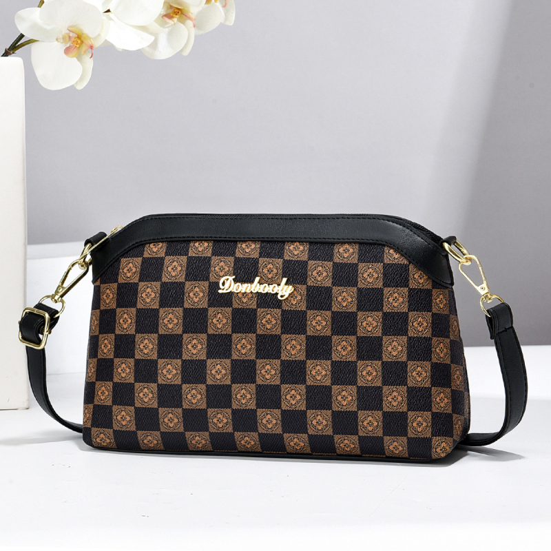 Ženska crossbody torba - PU, motociklistički stil, horizontalni kvadratni oblik, zatvarač, unutarnja džep sa zatvaračem