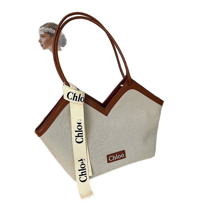 Geantă Tote din pânză, capacitate mare, stil urban simplu, închidere cu fermoar, căptușeală poliester, buzunare interioare: buzunar cu fermoar, buzunar pentru telefon, buzunar pentru ID, unisex