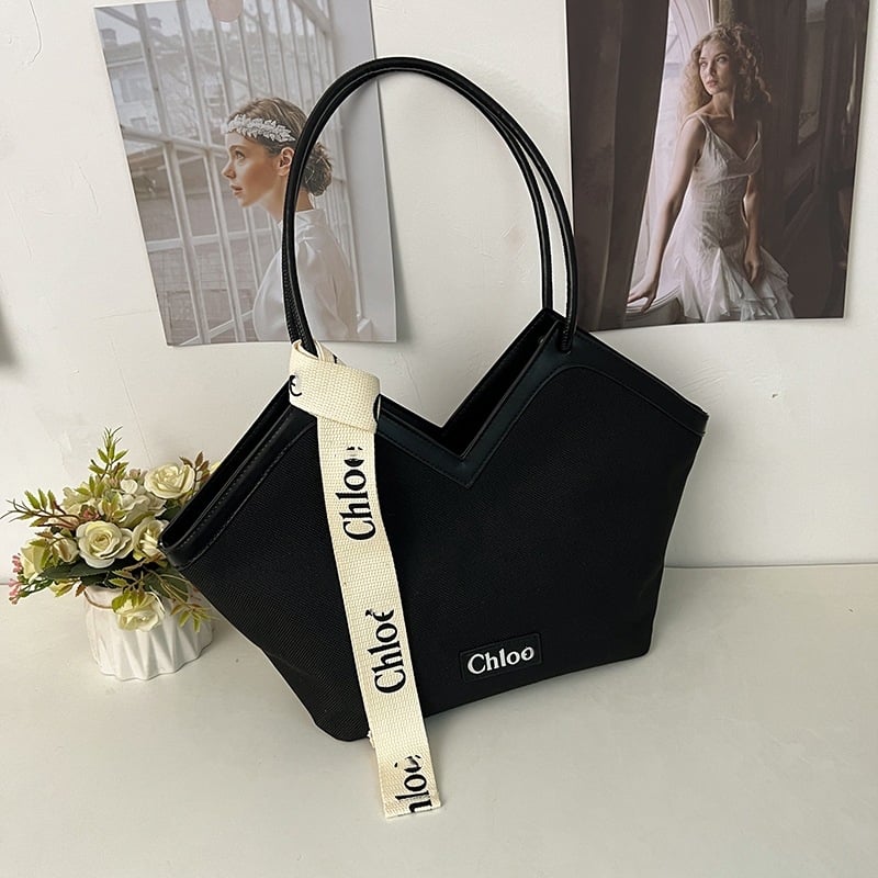 Geantă Tote din pânză, capacitate mare, stil urban simplu, închidere cu fermoar, căptușeală poliester, buzunare interioare: buzunar cu fermoar, buzunar pentru telefon, buzunar pentru ID, unisex