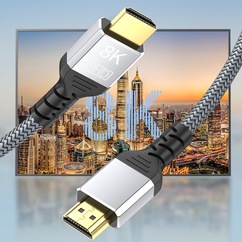 HDMI 2.1 pletený kábel, 8K60Hz, pozlátené konektory, dĺžka 1.5 m