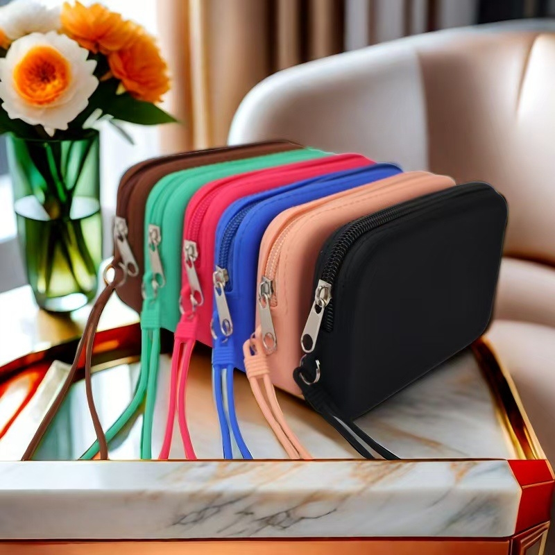 Portofel silicon pentru monede și depozitare, organizator multifuncțional pentru cosmetică și accesorii, rezistent la apă și praf, unisex, pentru utilizare zilnică (Silicon; rezistent la apă și praf; unisex; utilizare zilnică)