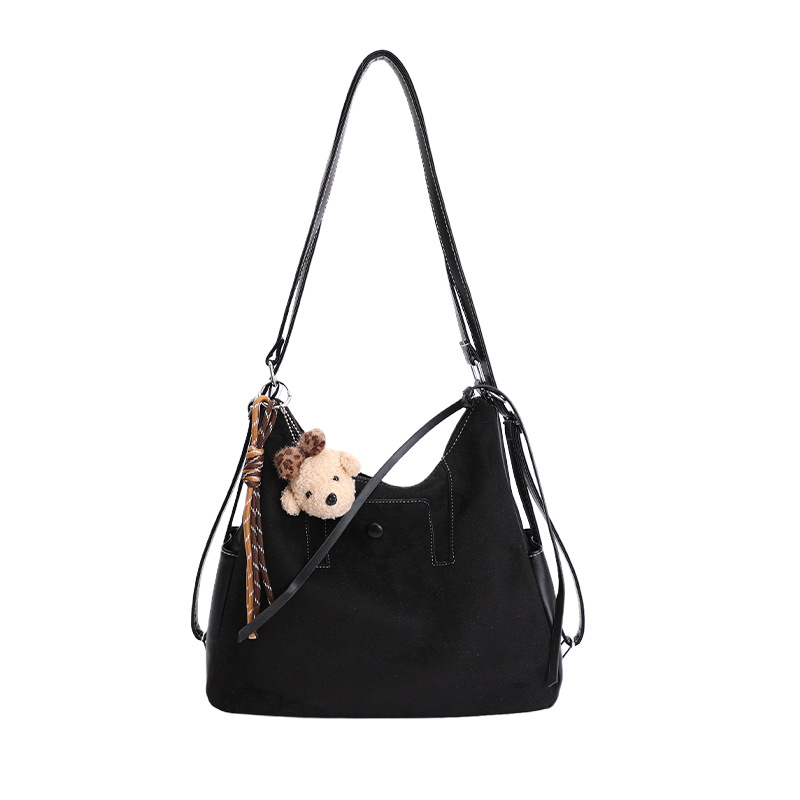 Rucsac pentru femei — stil retro de călătorie, capacitate mare pentru școală/navetă; PU, formă orizontală pătrată, fermoar, buzunar intern pentru telefon, căptușeală poliester-bumbac