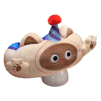 U-tvarovaný vankúš na krk na cestovanie a do auta, prenášací vankúš s PP bavlnenou výplňou, látka: elastický velúr + ľadový hodváb velúr, kreslený štýl