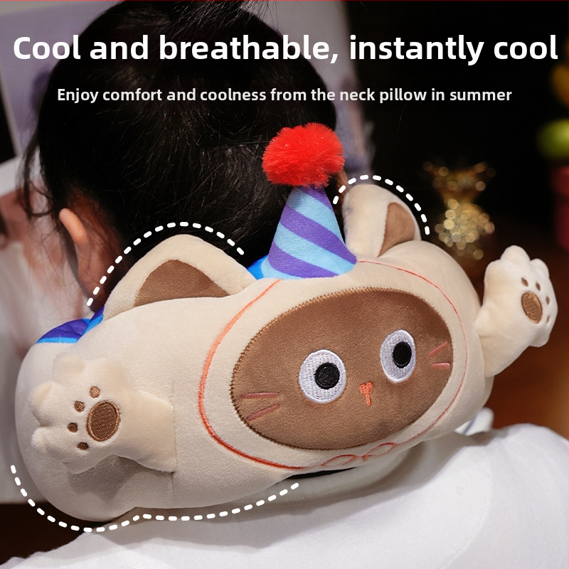 U-tvarovaný vankúš na krk na cestovanie a do auta, prenášací vankúš s PP bavlnenou výplňou, látka: elastický velúr + ľadový hodváb velúr, kreslený štýl