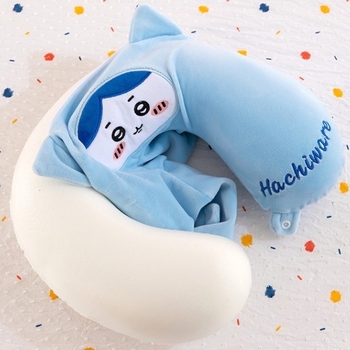 U formos kaklo pagalvė su atminties putomis, Crystal Velvet audinys, animacinio stiliaus, nuimamas ir skalbiamas užvalkalas, nešiojama kelionėms