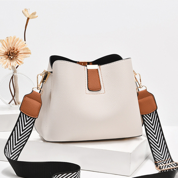 Geantă de damă tip bucket, material PU, stil de navetă de afaceri, formă bucket, închidere cu fermoar (Material PU; Stil: navetă de afaceri; Formă: bucket; Închidere: fermoar)