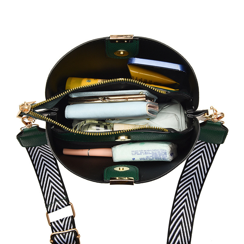 Geantă de damă tip bucket, material PU, stil de navetă de afaceri, formă bucket, închidere cu fermoar (Material PU; Stil: navetă de afaceri; Formă: bucket; Închidere: fermoar)