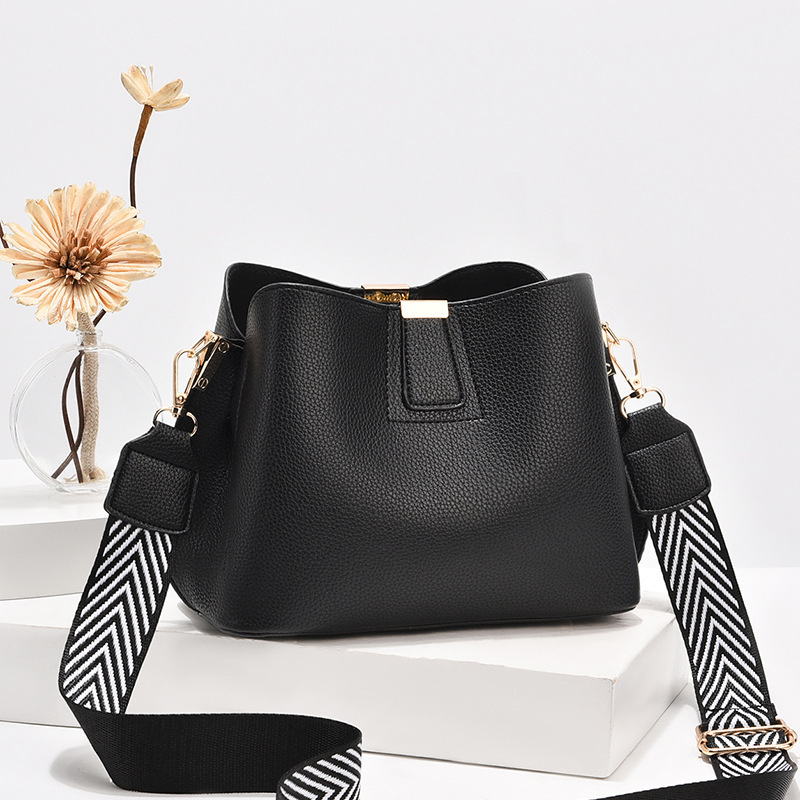 Geantă de damă tip bucket, material PU, stil de navetă de afaceri, formă bucket, închidere cu fermoar (Material PU; Stil: navetă de afaceri; Formă: bucket; Închidere: fermoar)