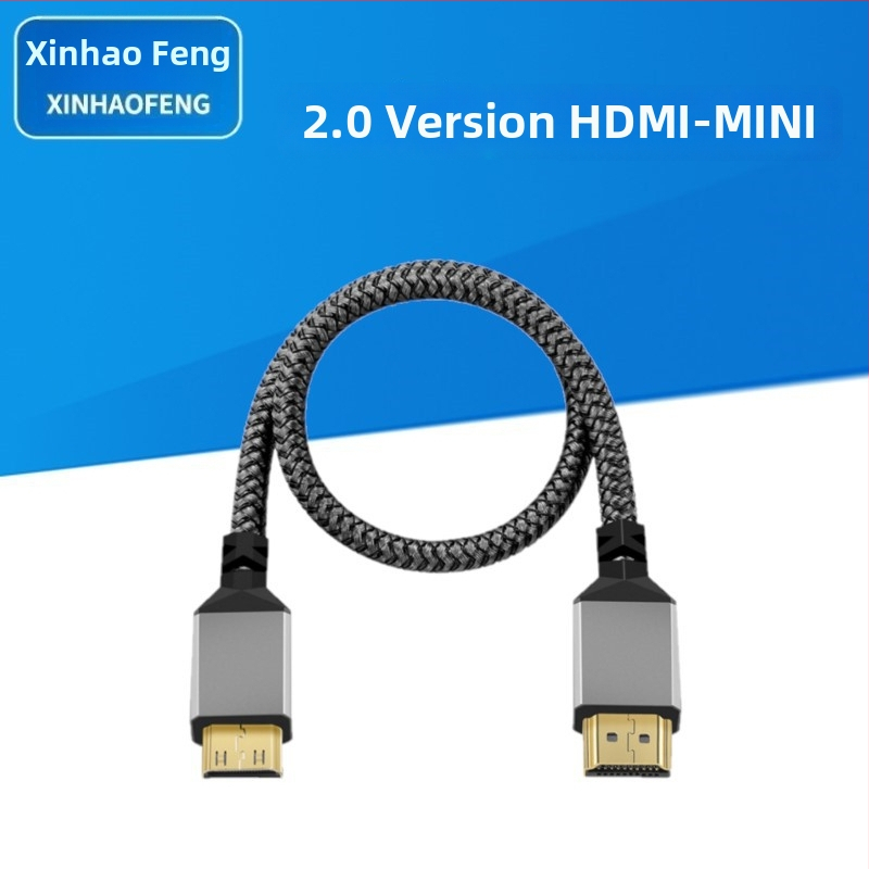 Kábel Mini HDMI na HDMI, HDMI 2.0, 4K podpora, pletený kábel, hliníkové púzdro