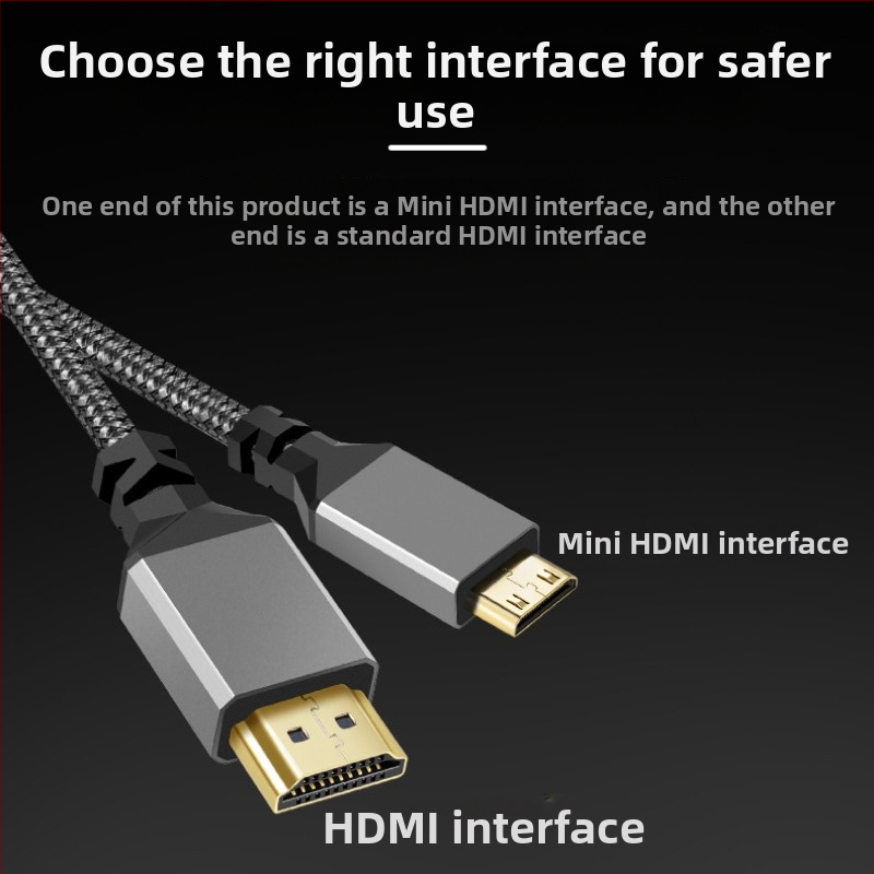 Kábel Mini HDMI na HDMI, HDMI 2.0, 4K podpora, pletený kábel, hliníkové púzdro