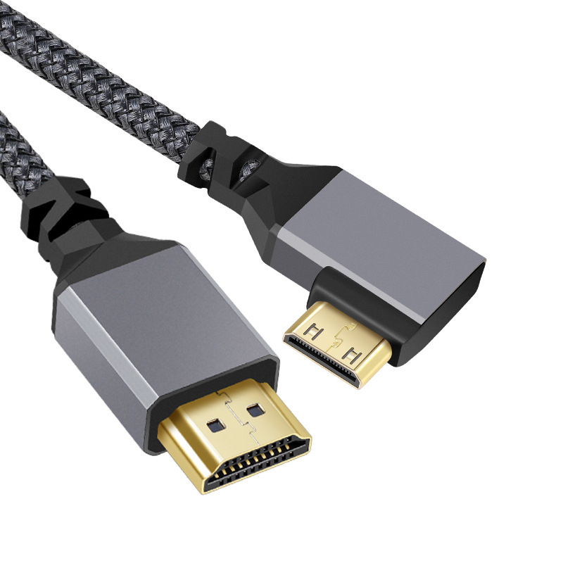 Kábel Mini HDMI na HDMI, HDMI 2.0, 4K podpora, pletený kábel, hliníkové púzdro
