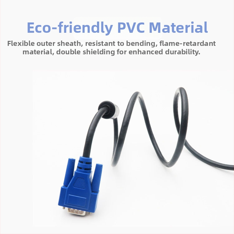 VGA dátový kábel s dvojitým magnetickým krúžkom pre projekčný displej, HD prenos, pre PC