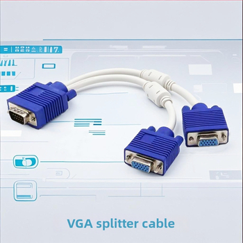 VGA splitter kábel 1:2, adaptér kábel, meď, vstrekované spracovanie, pre PC