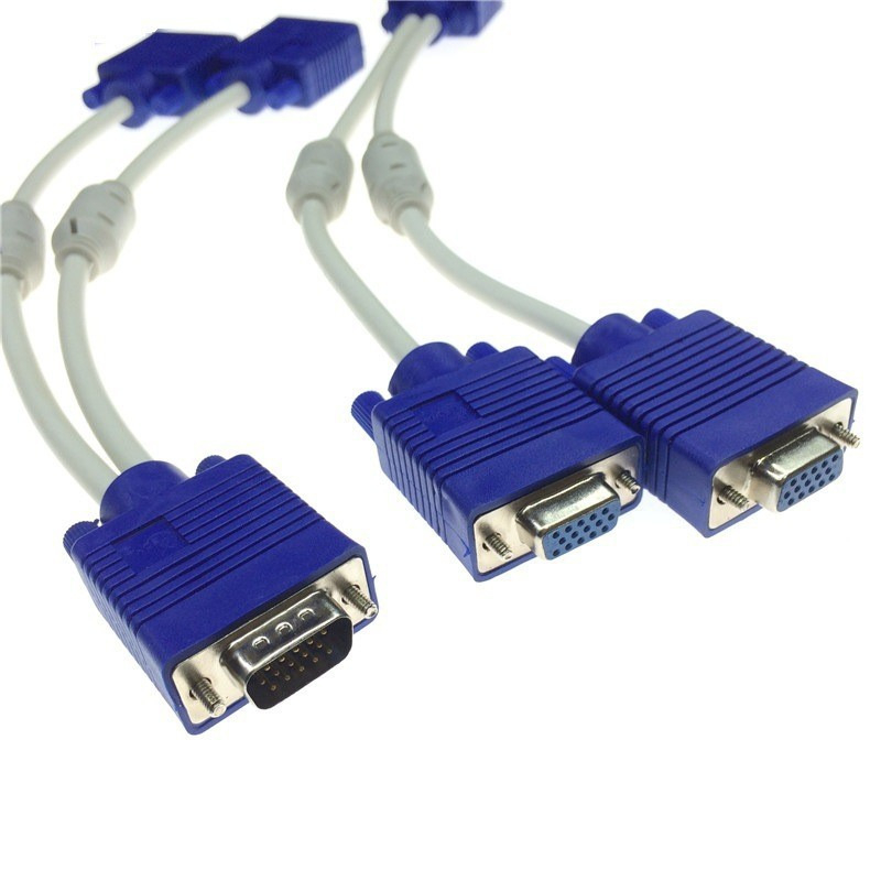 VGA splitter kábel 1:2, adaptér kábel, meď, vstrekované spracovanie, pre PC