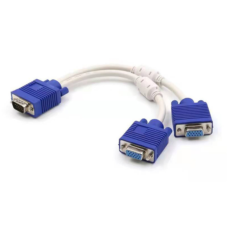 VGA splitter kábel 1:2, adaptér kábel, meď, vstrekované spracovanie, pre PC