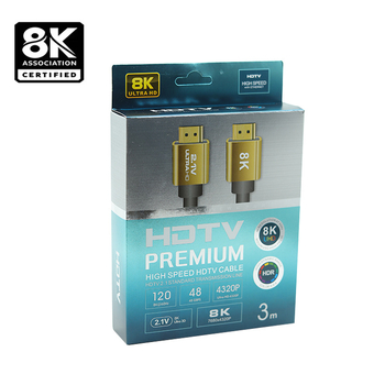 Cablu HDMI 2.1 cu contacte placate cu aur, conductoare din cupru, suportă 8K60Hz și 4K120Hz
