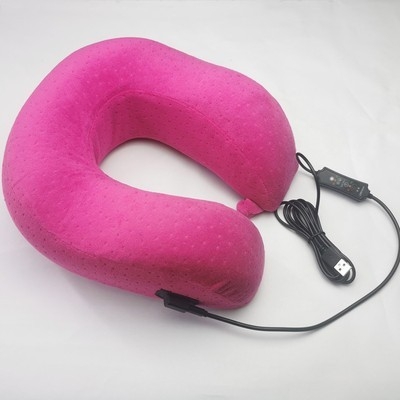 Pernă pentru gât în formă de U, cu încălzire USB, masaj și vibrații, încălzire programabilă, încălzire cu fibră de carbon; umplutură din memory cotton; nucleu din fibră chimică