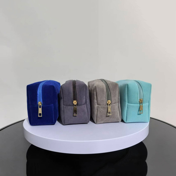 osemuholníková velúr kozmetická taška na domáce skladovanie s polyesterovou podšívkou