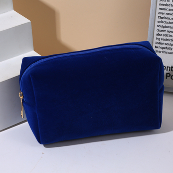 osemuholníková velúr kozmetická taška na domáce skladovanie s polyesterovou podšívkou