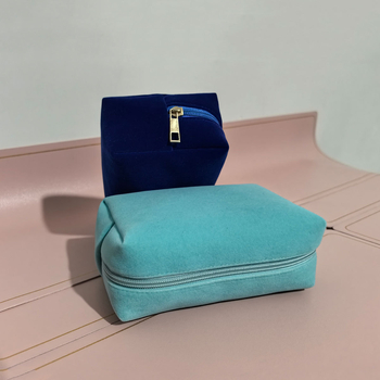 osemuholníková velúr kozmetická taška na domáce skladovanie s polyesterovou podšívkou