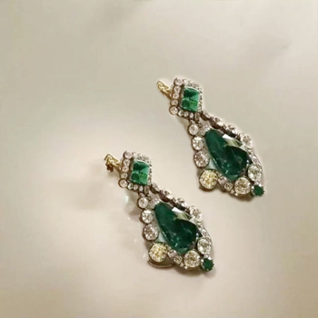 Zliatinový set náhrdelníka a náušníc s geometrickým tvarom kvapky vody, diamantové spracovanie, jemný luxusný štýl