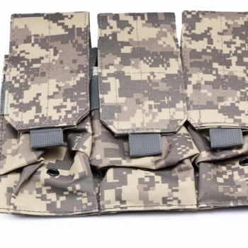 Taška MOLLE na pás s tromi doplnkovými vreckami – na vonkajšie použitie, 1000D nylon, podšívka z plátna, rozmery 23×21×3 cm