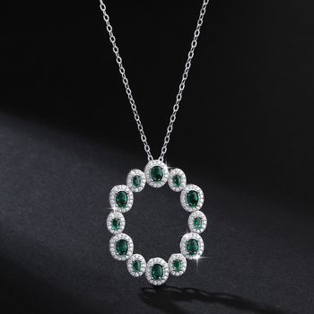 925 ezüst Spinell ékszerszett mikro-beállítással, O-alakú lánccal, fülbevalóval, nyaklánccal és karkötővel Spinell