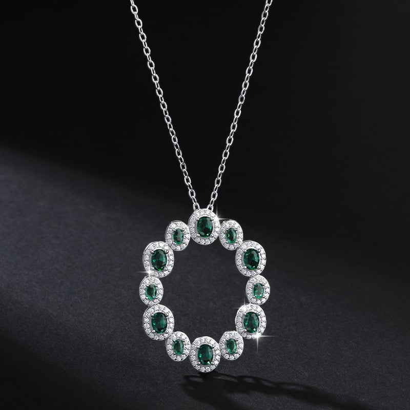 925 ezüst Spinell ékszerszett mikro-beállítással, O-alakú lánccal, fülbevalóval, nyaklánccal és karkötővel Spinell