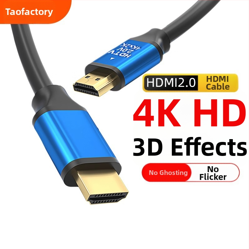 HDMI kábel 2.0 4K vysokorýchlostný, zlaté konektory, meďou potiahnuté oceľové jadro, adaptér kábel pre PC a projektor