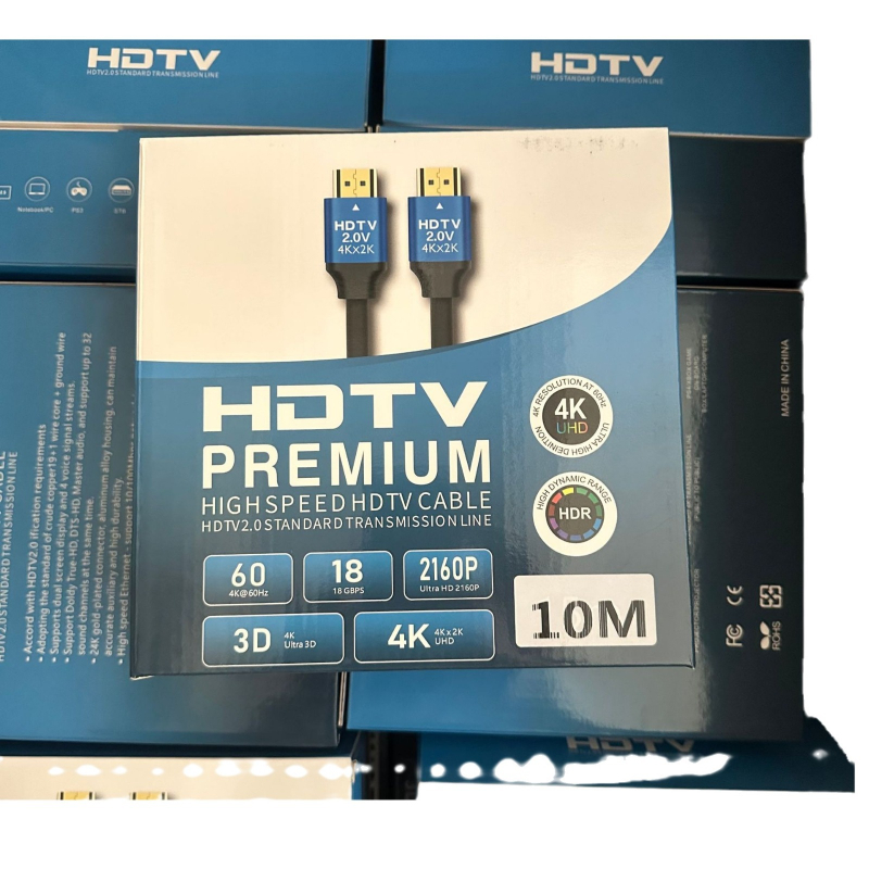 HDMI kábel 2.0 4K vysokorýchlostný, zlaté konektory, meďou potiahnuté oceľové jadro, adaptér kábel pre PC a projektor