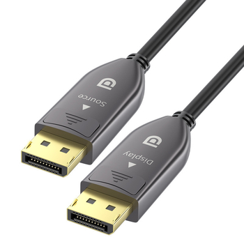 Cablu optic DP din fibră, versiunea 1.4, 8K/144Hz, contacte placate cu aur, lungime până la 100 m