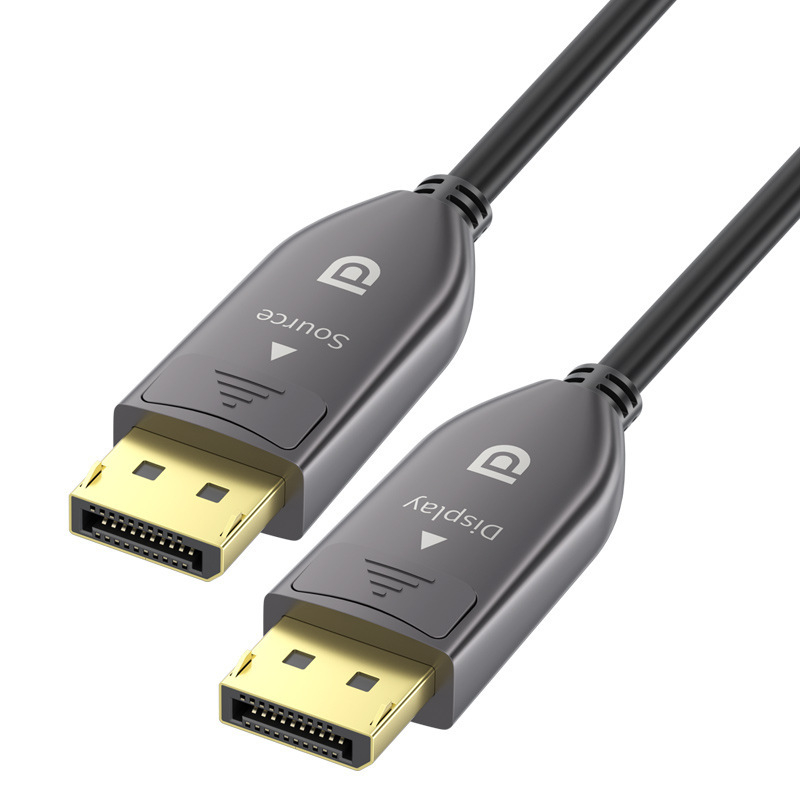 Cablu optic DP din fibră, versiunea 1.4, 8K/144Hz, contacte placate cu aur, lungime până la 100 m