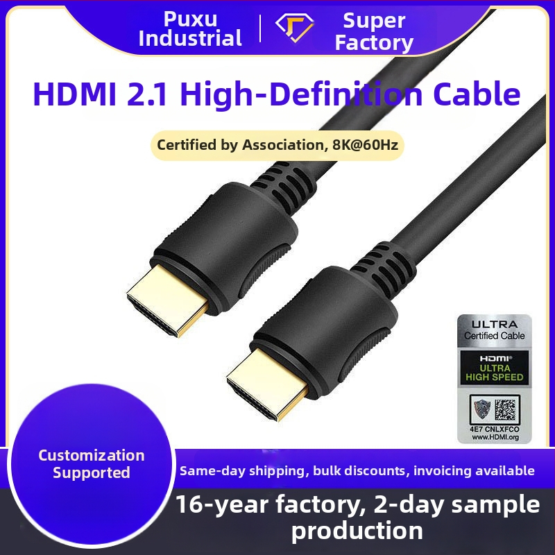 HDMI kábel, model HDMI 04, meďový vodič, postriebrený povrch, adaptér, OEM súkromná značka k dispozícii