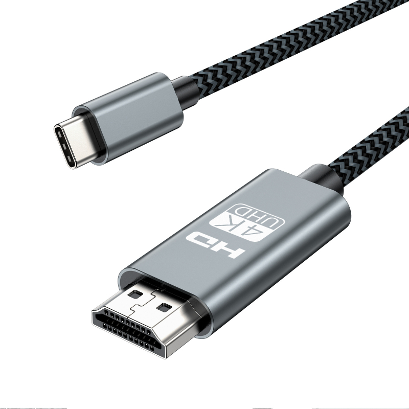 Cablu Type-C către HDMI pentru duplicarea ecranului de pe telefon către televizor, conductor din cupru, placare nichel, ieșire HDMI