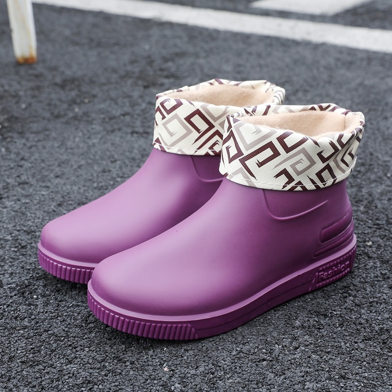 Moterų PVC lietaus batai su žemu viršumi, neslidūs, atsparūs dėvėjimui, plokščia padas