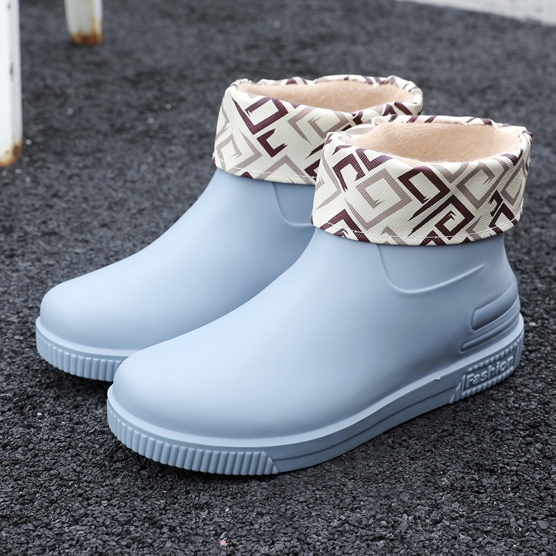 Moterų PVC lietaus batai su žemu viršumi, neslidūs, atsparūs dėvėjimui, plokščia padas