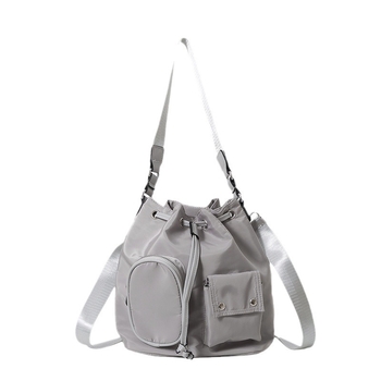 Geantă bucket cu design de nișă, nylon, stil street trend, deschidere cu bandă, buzunar pentru telefon, căptușeală din poliester