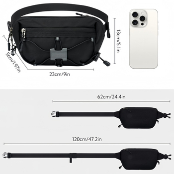 Geantă de talie pentru activități în aer liber, material PU, respirabilă, ultraușoară, antibacteriană, unisex